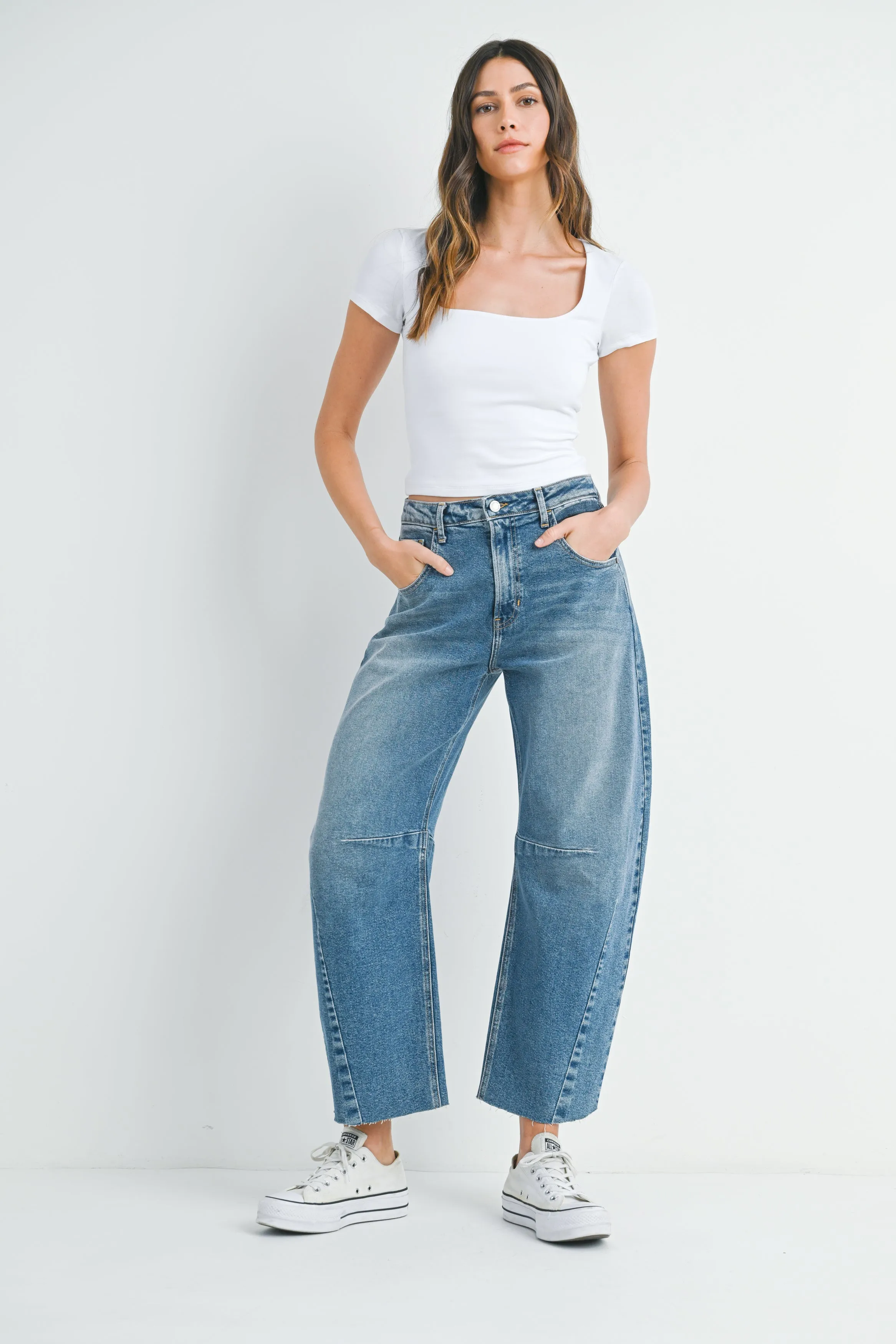 Just Black - Barrel Jean with Seams