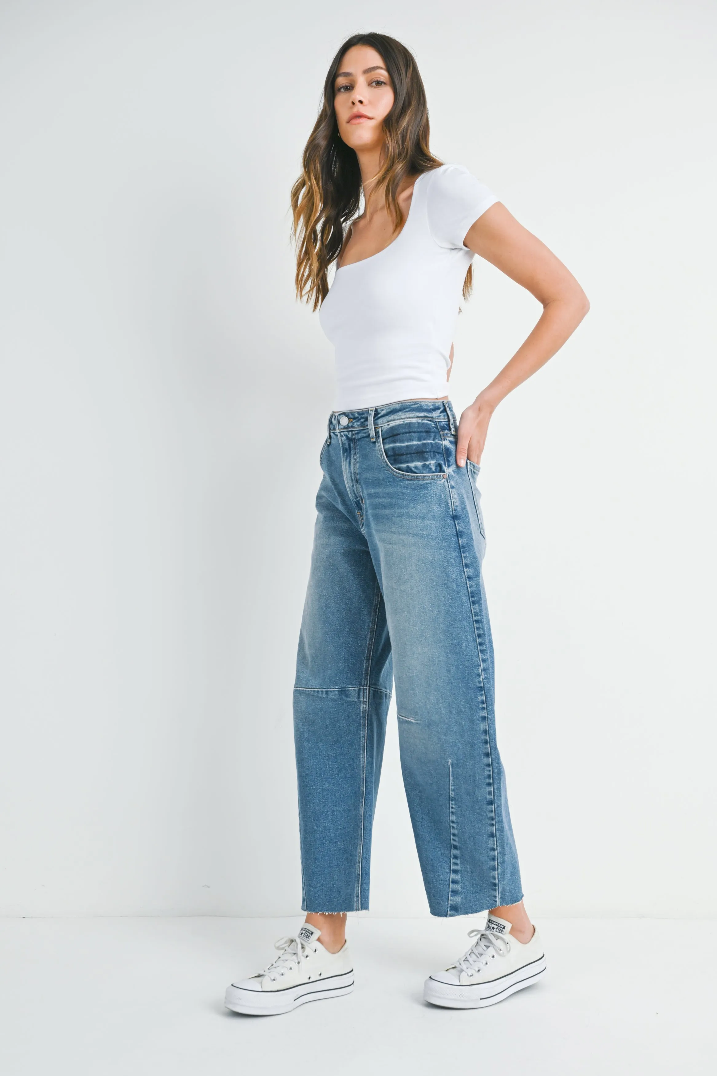 Just Black - Barrel Jean with Seams