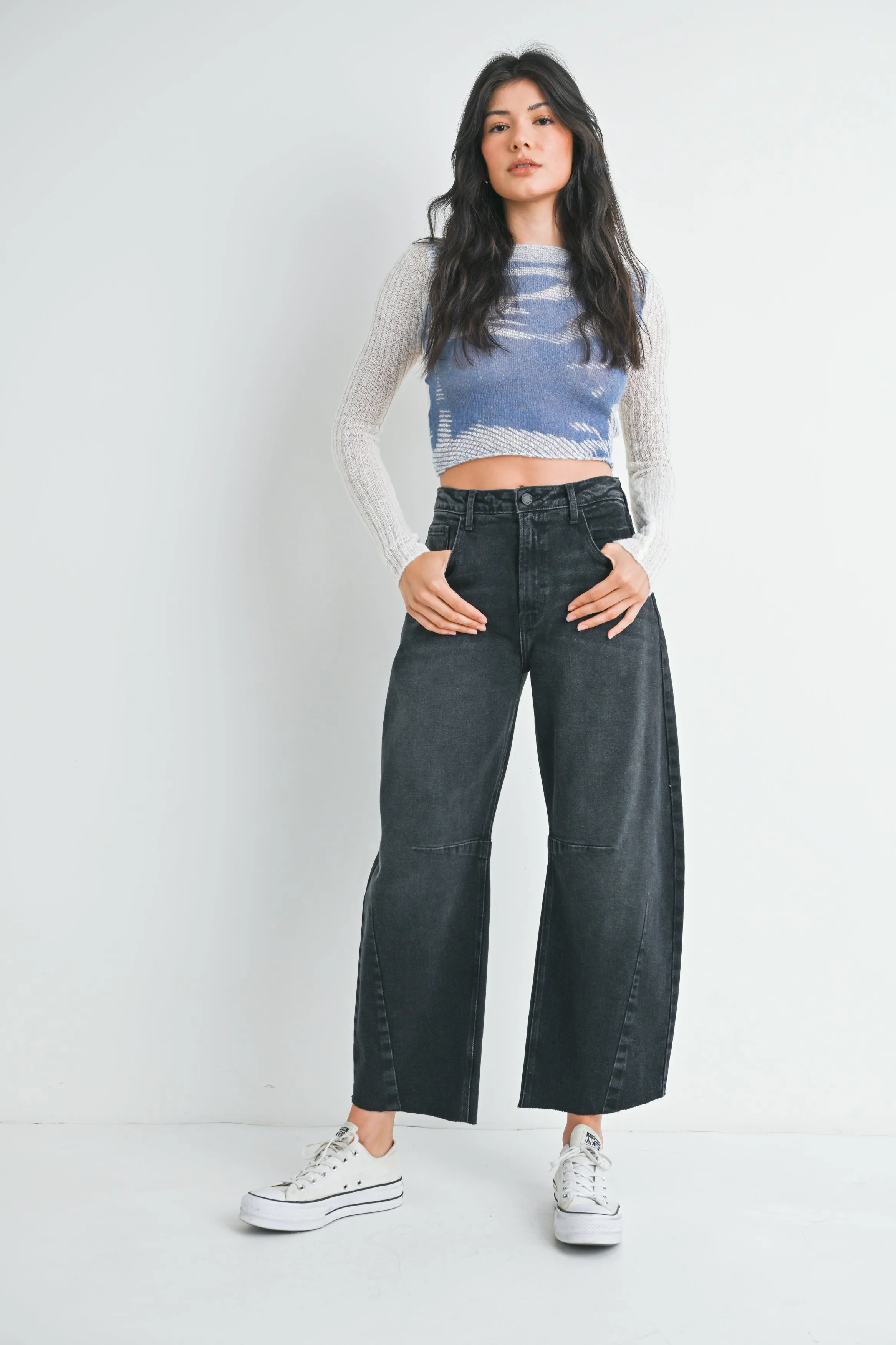 Just Black - Barrel Jean with Seams