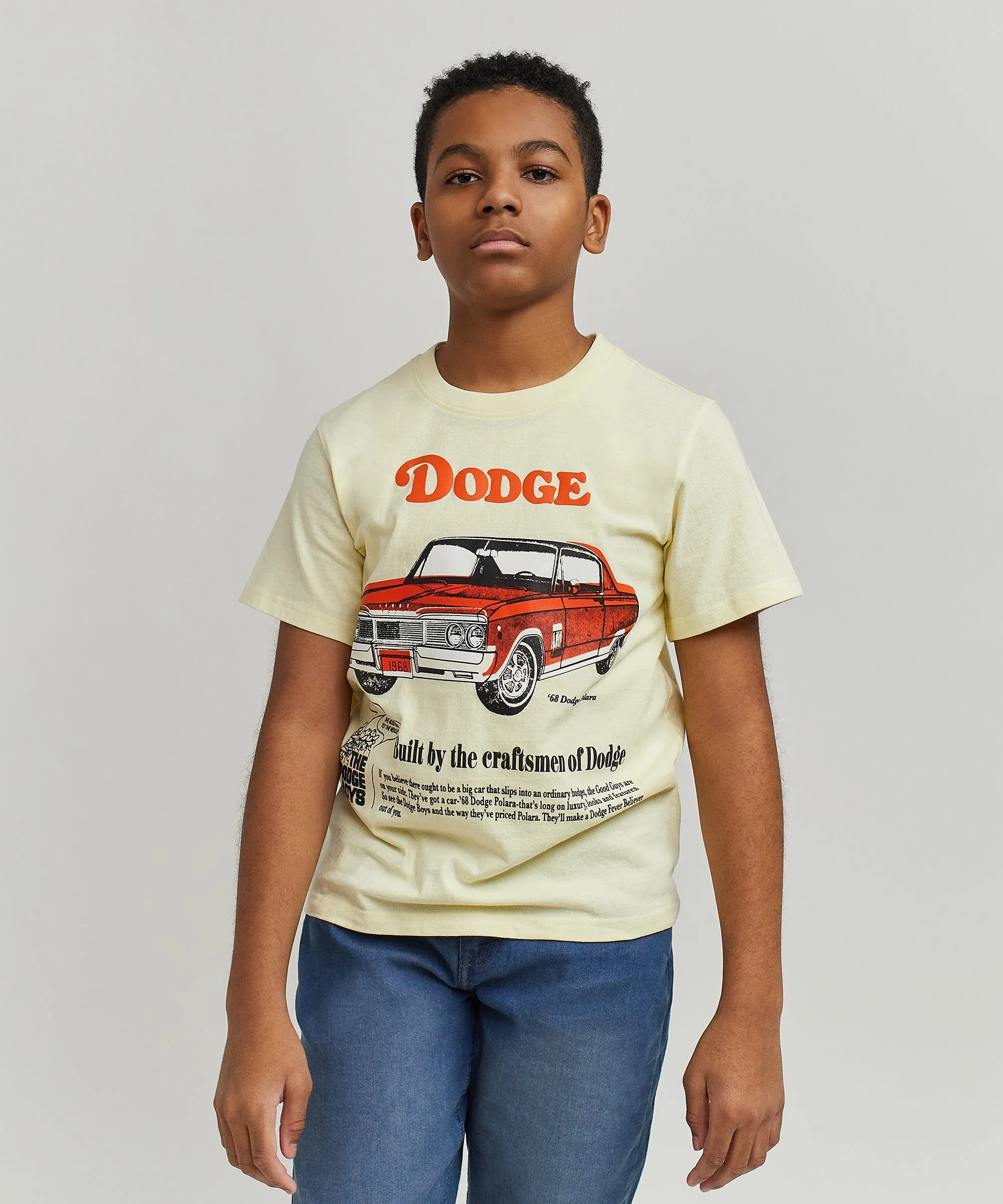 Kids Dodge Boys Short Sleeve Tee - Khaki