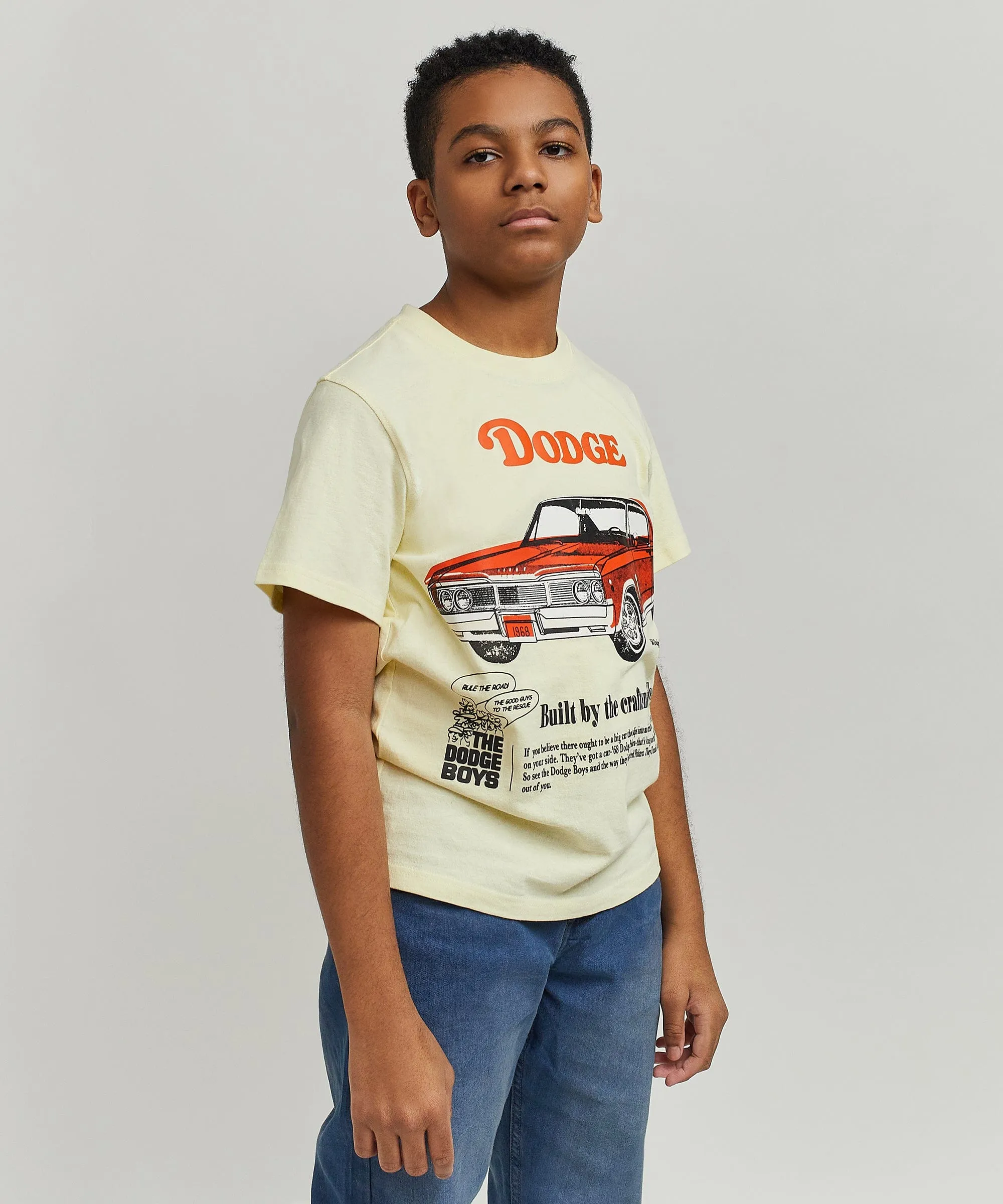 Kids Dodge Boys Short Sleeve Tee - Khaki