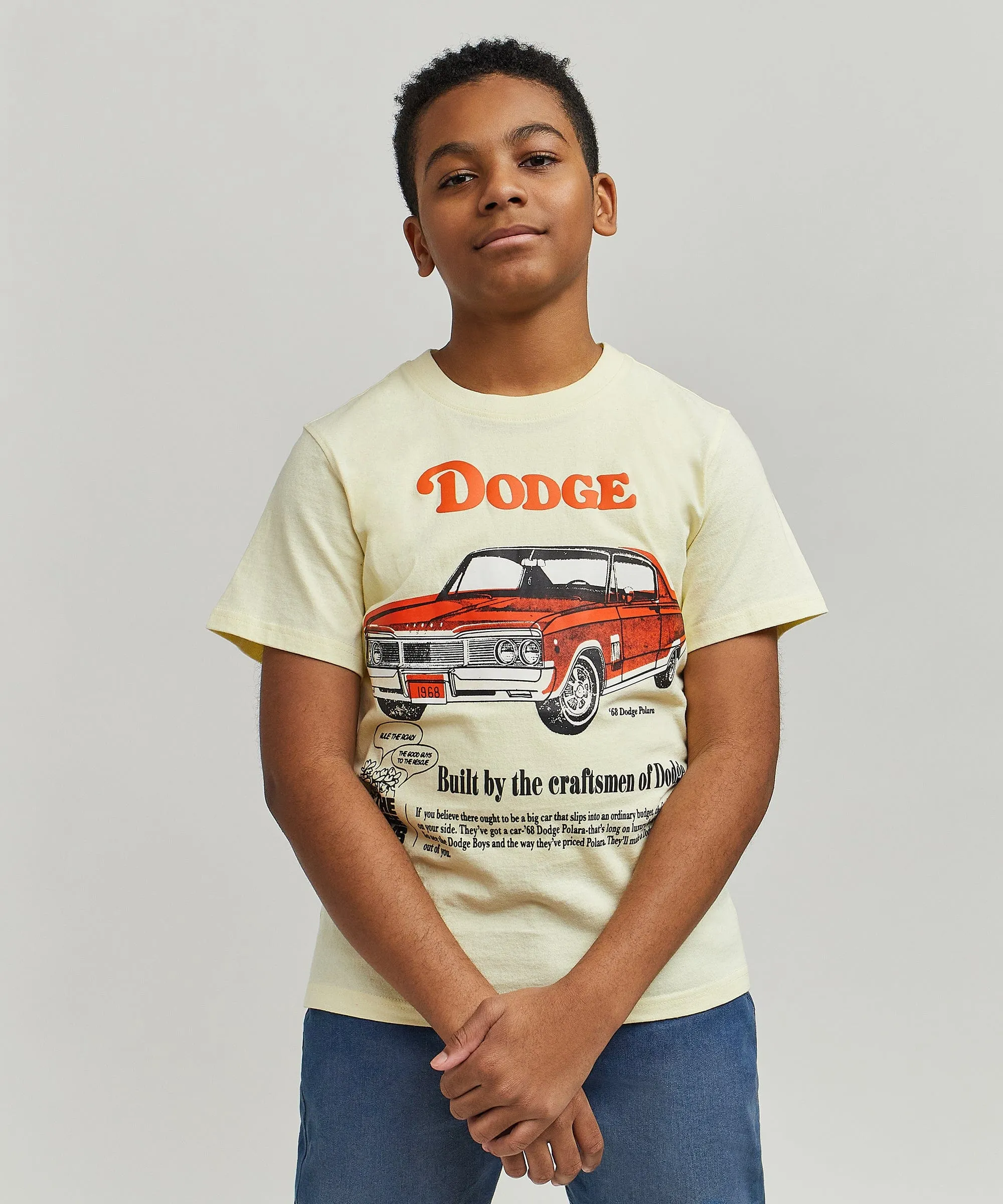 Kids Dodge Boys Short Sleeve Tee - Khaki