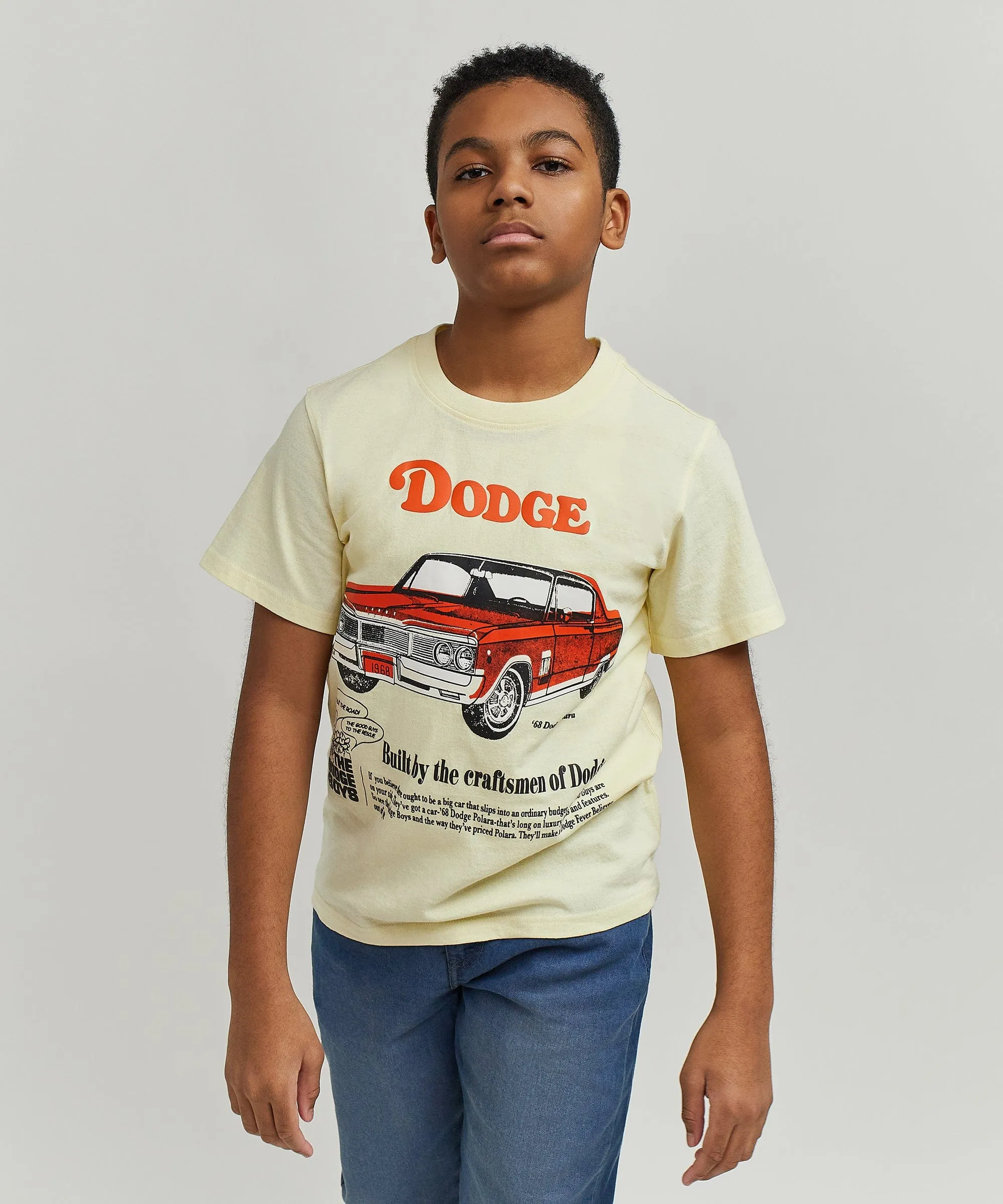 Kids Dodge Boys Short Sleeve Tee - Khaki