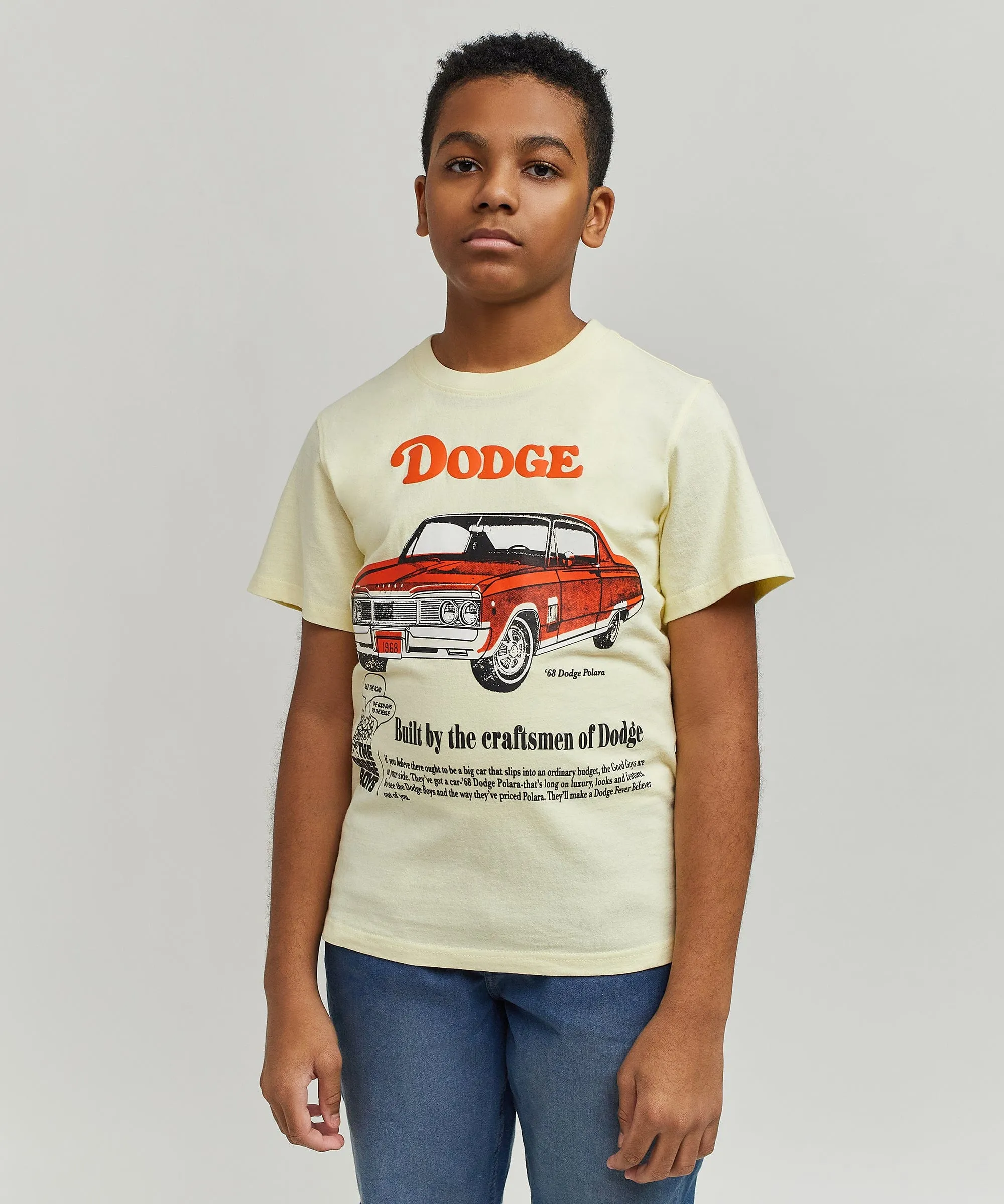 Kids Dodge Boys Short Sleeve Tee - Khaki