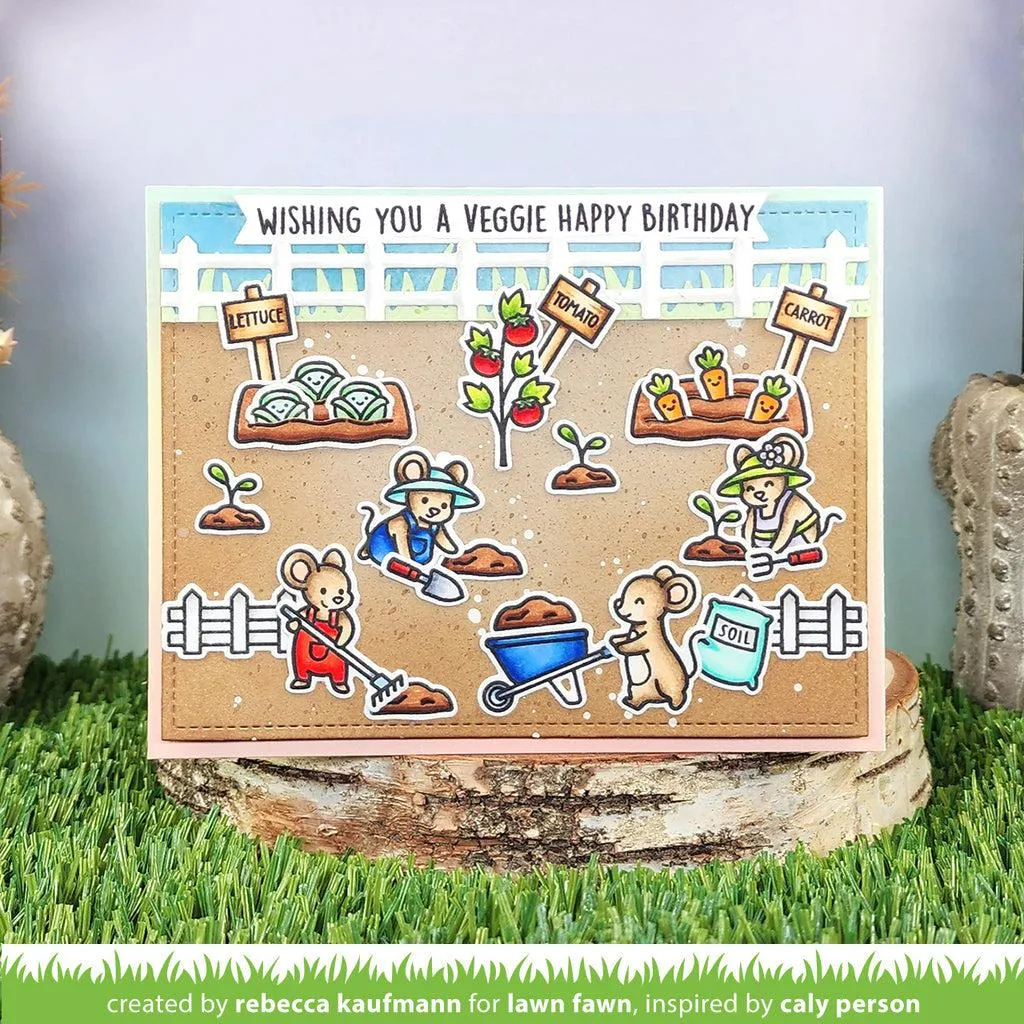 Lawn Fawn - Clear Stamps - Veggie Happy