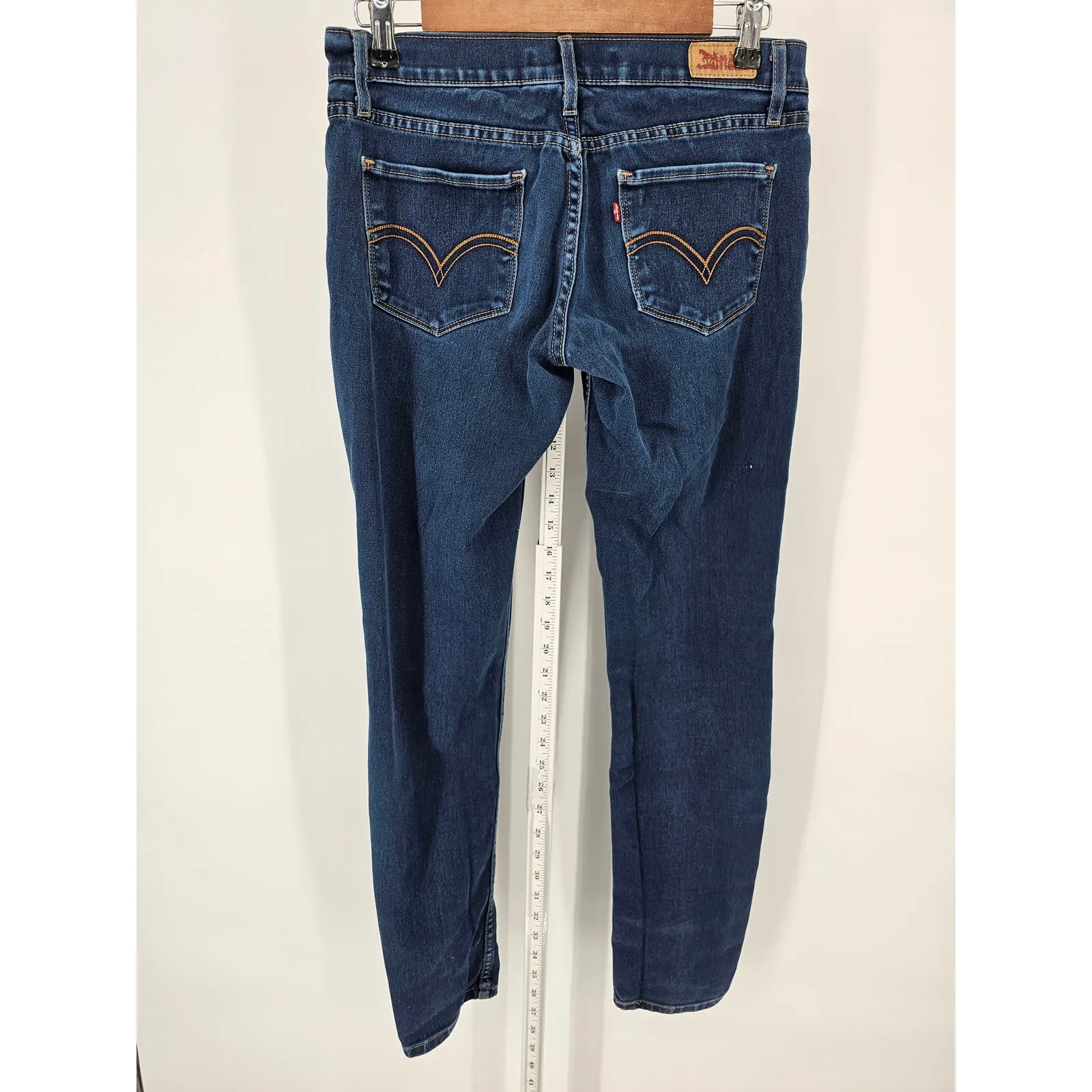 Levis Juniors Sz 7 524 Super Skinny Dark Wash Blue Jeans