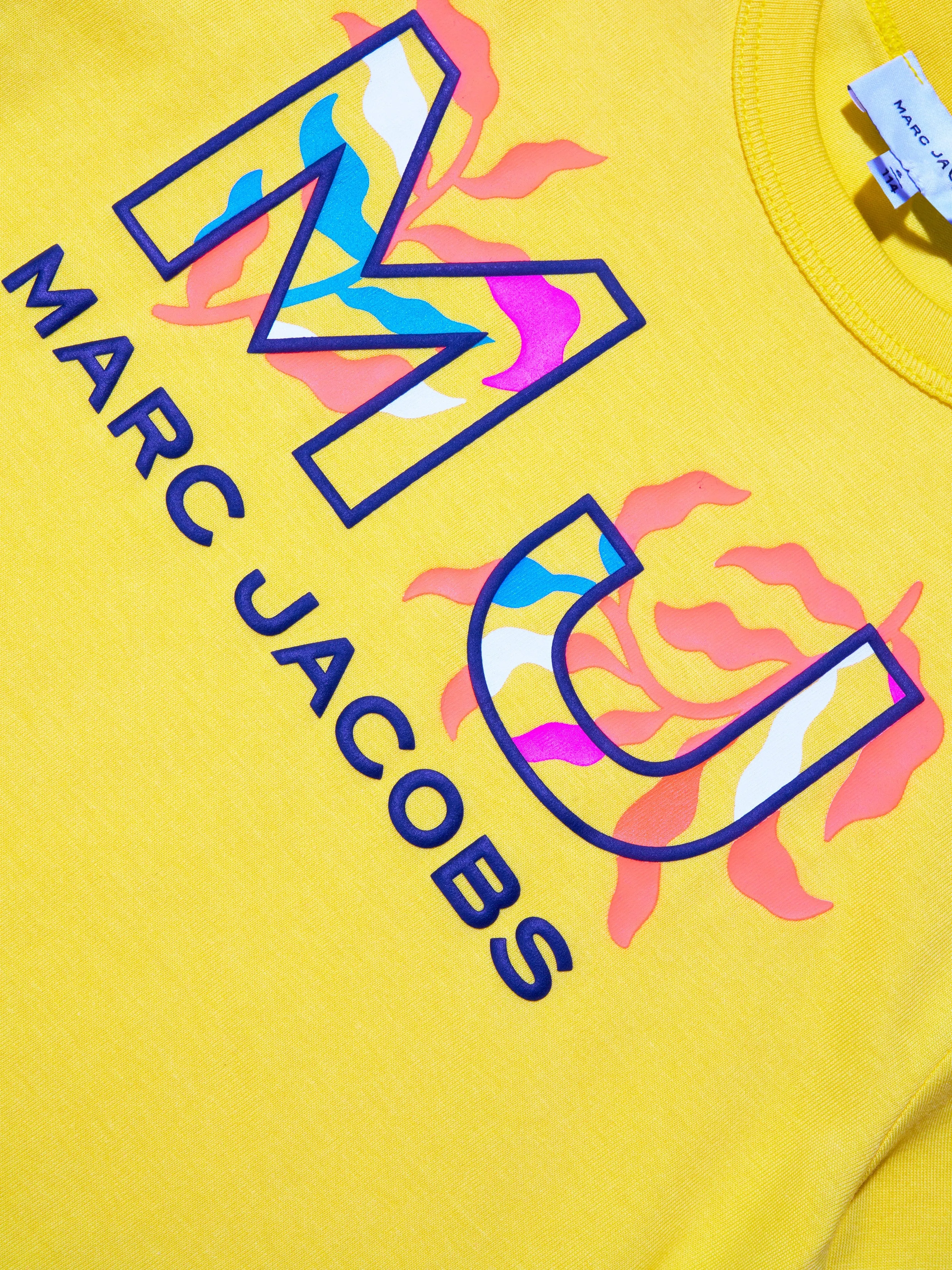 MARC JACOBS Girls Organic Cotton Logo T-Shirt in Yellow