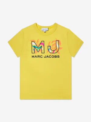 MARC JACOBS Girls Organic Cotton Logo T-Shirt in Yellow