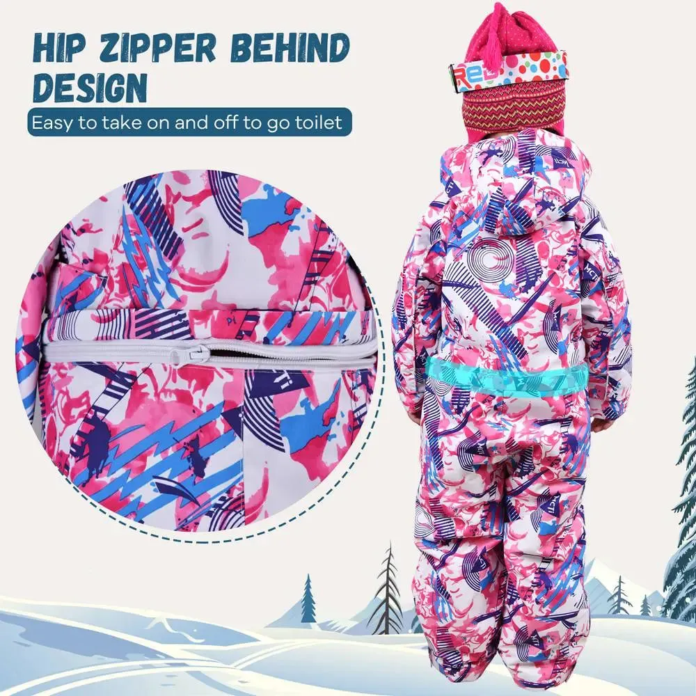 MCTi Kids Ski Suit Snowsuit One Piece Waterproof Ski Jumpsuits Overalls Snowboard Jacket for Winter