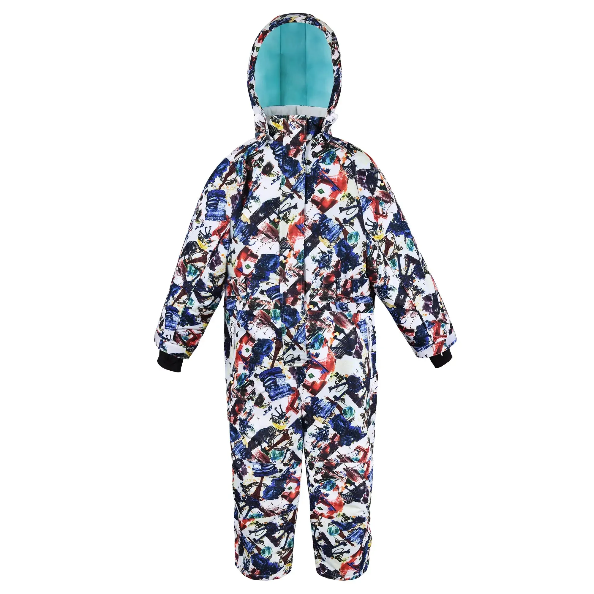 MCTi Kids Ski Suit Snowsuit One Piece Waterproof Ski Jumpsuits Overalls Snowboard Jacket for Winter