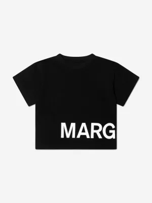 MM6 Maison Margiela Kids Logo T-Shirt In Black