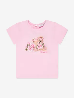 Monnalisa Baby Girls Bear T-Shirt in Pink