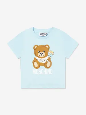 Moschino Baby Teddy Logo T-Shirt in Blue