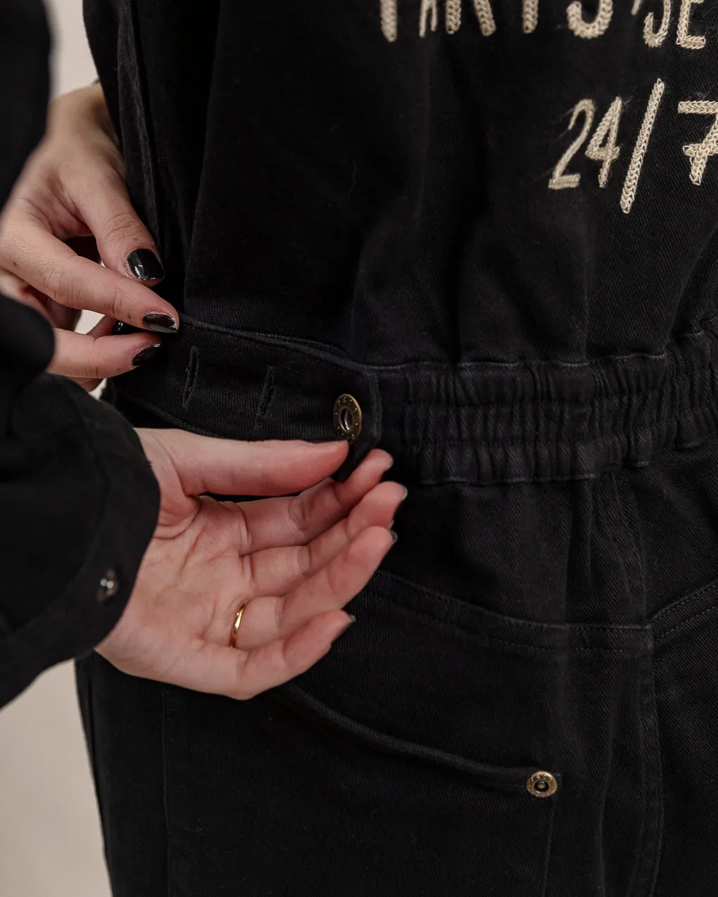 Moto Garage Boilersuit - Washed Black