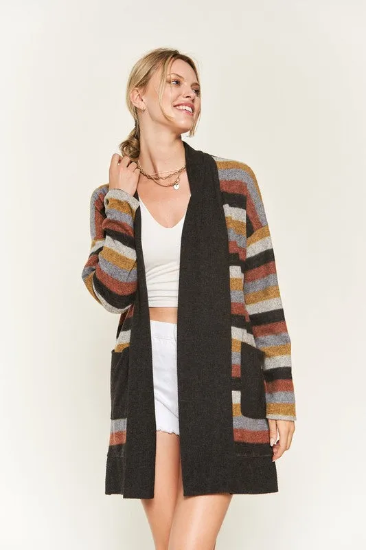 MULTI COLOR STRIPE CARDIGAN - Online exclusive