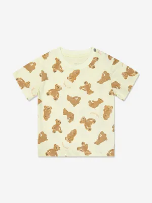 Palm Angels Baby AOP PA Bears T-Shirt in Yellow