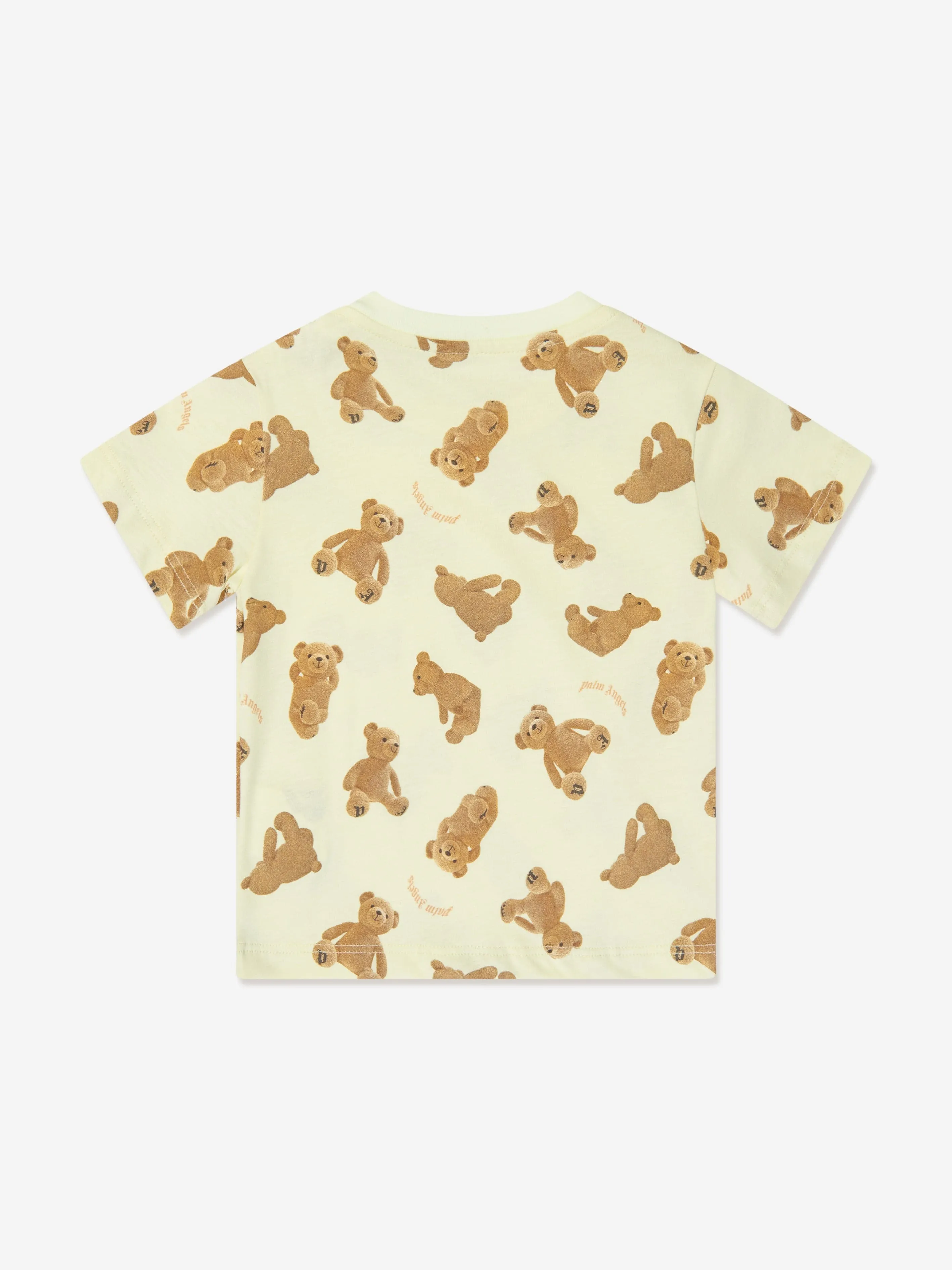 Palm Angels Baby AOP PA Bears T-Shirt in Yellow