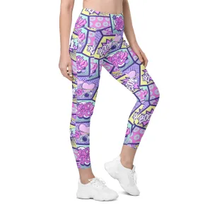 Pastel Comic Book Leggings With Pockets