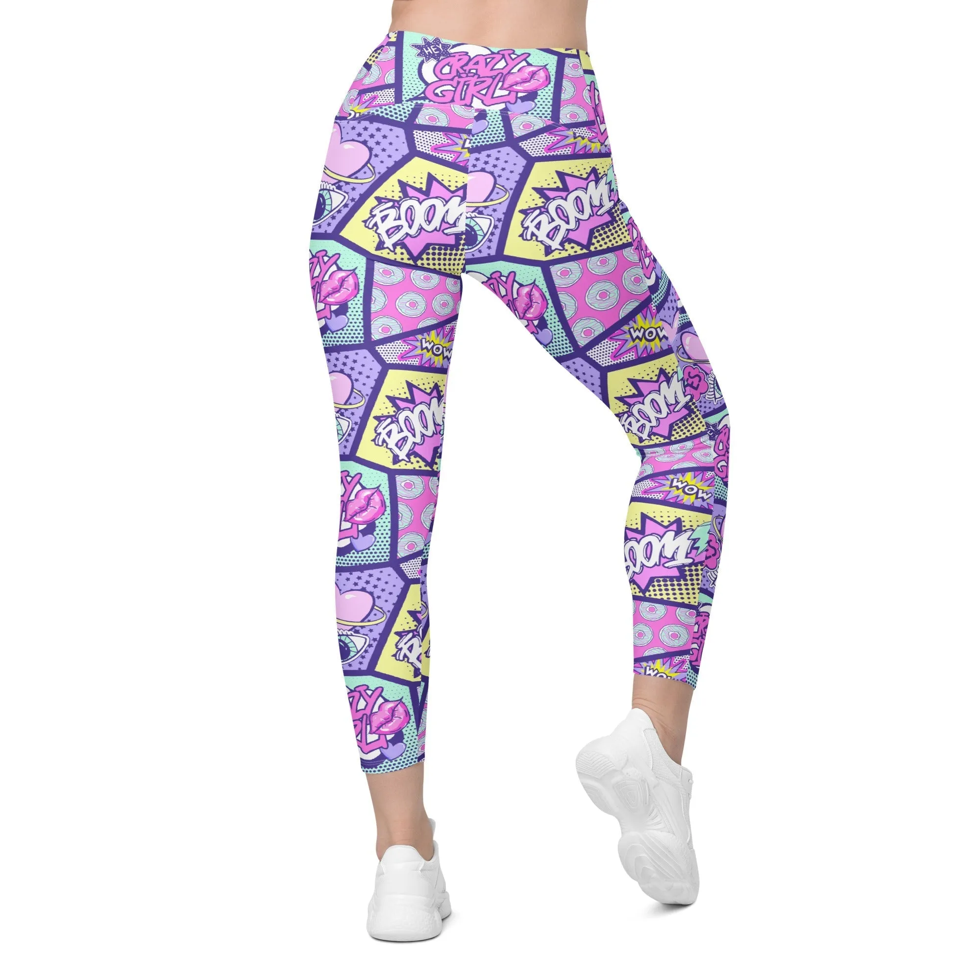 Pastel Comic Book Leggings With Pockets