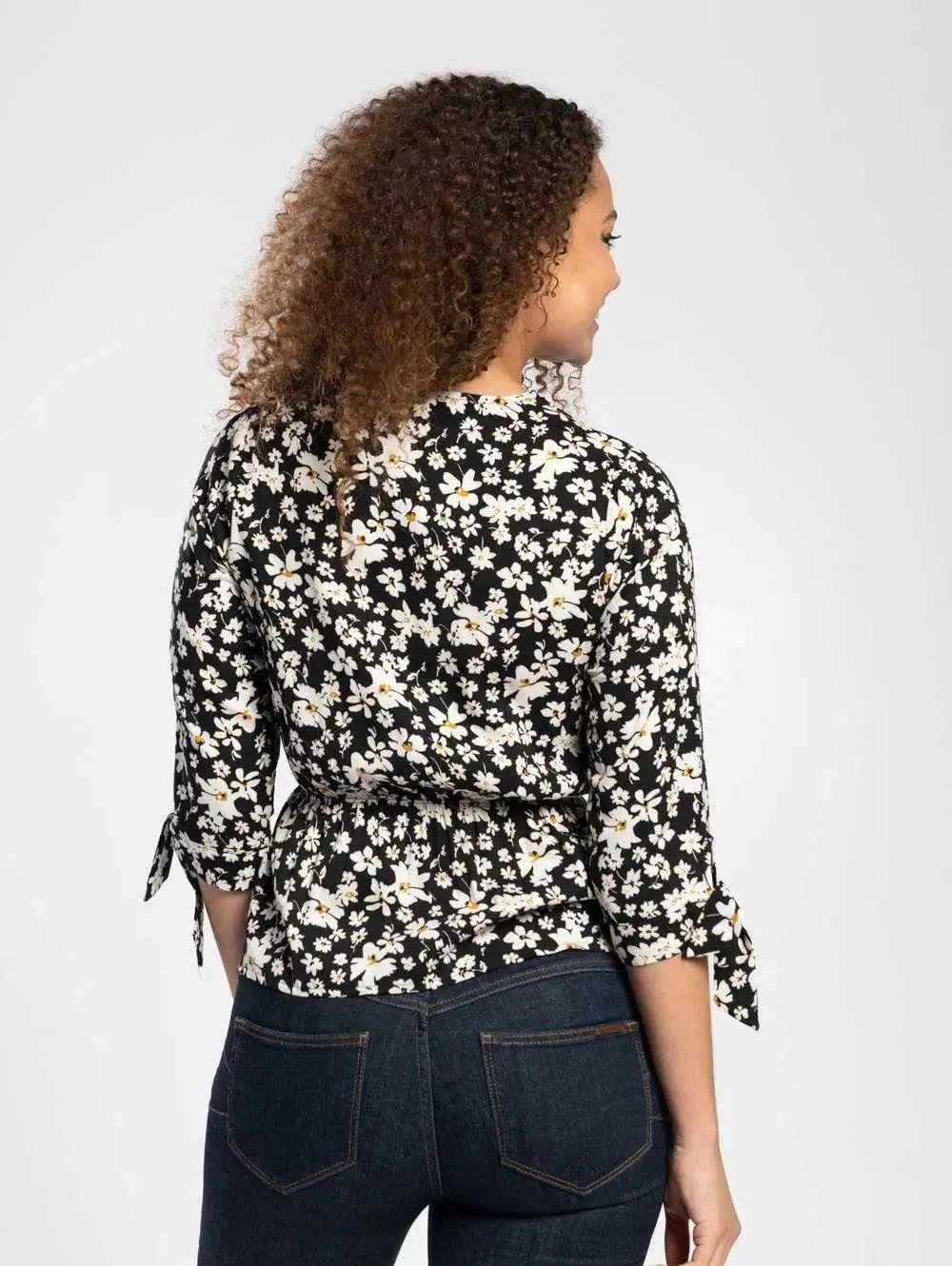 Peplum Blouse in Daisy Print