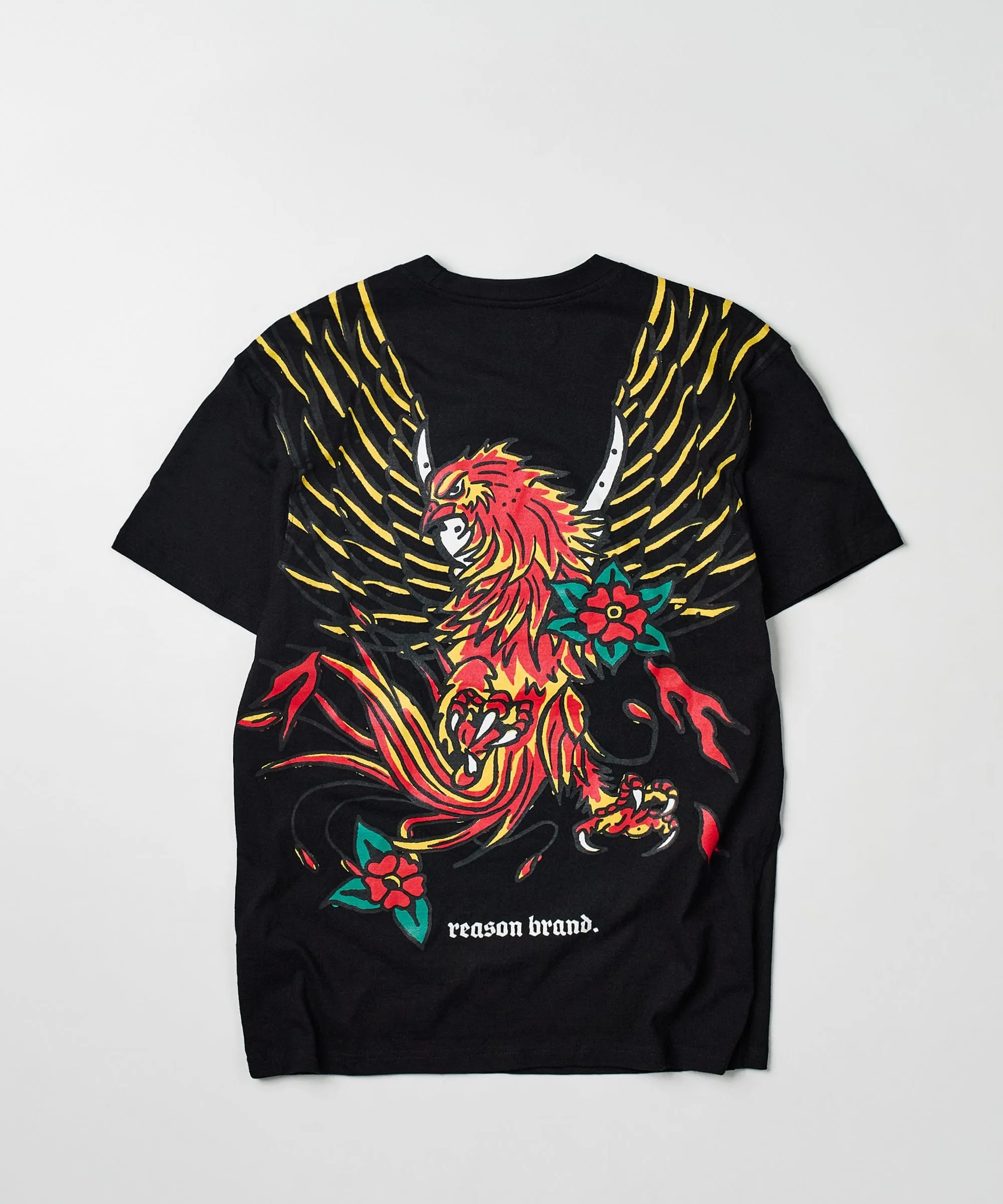 Phoenix Short Sleeve Graphic Print Tee - Black