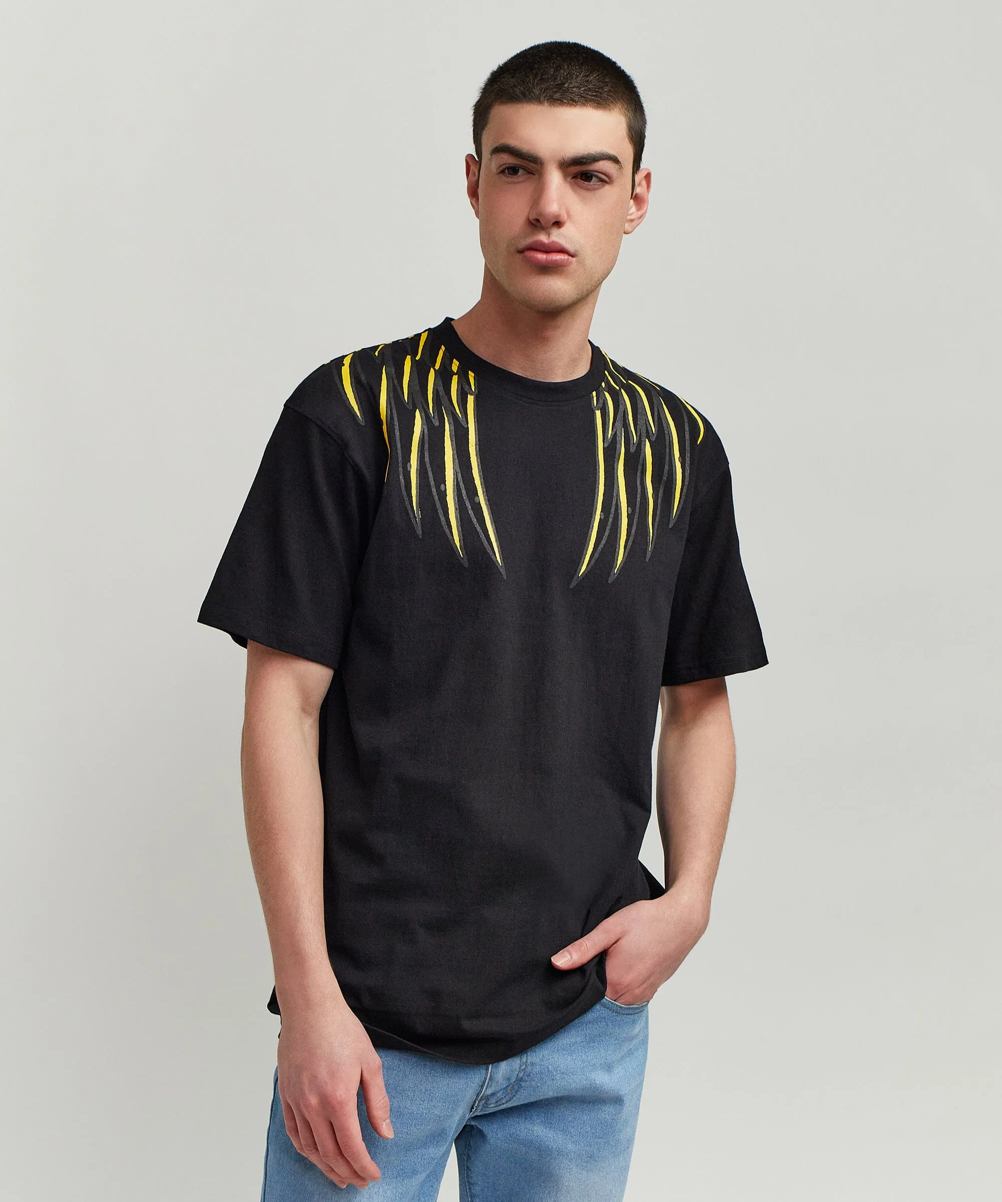 Phoenix Short Sleeve Graphic Print Tee - Black