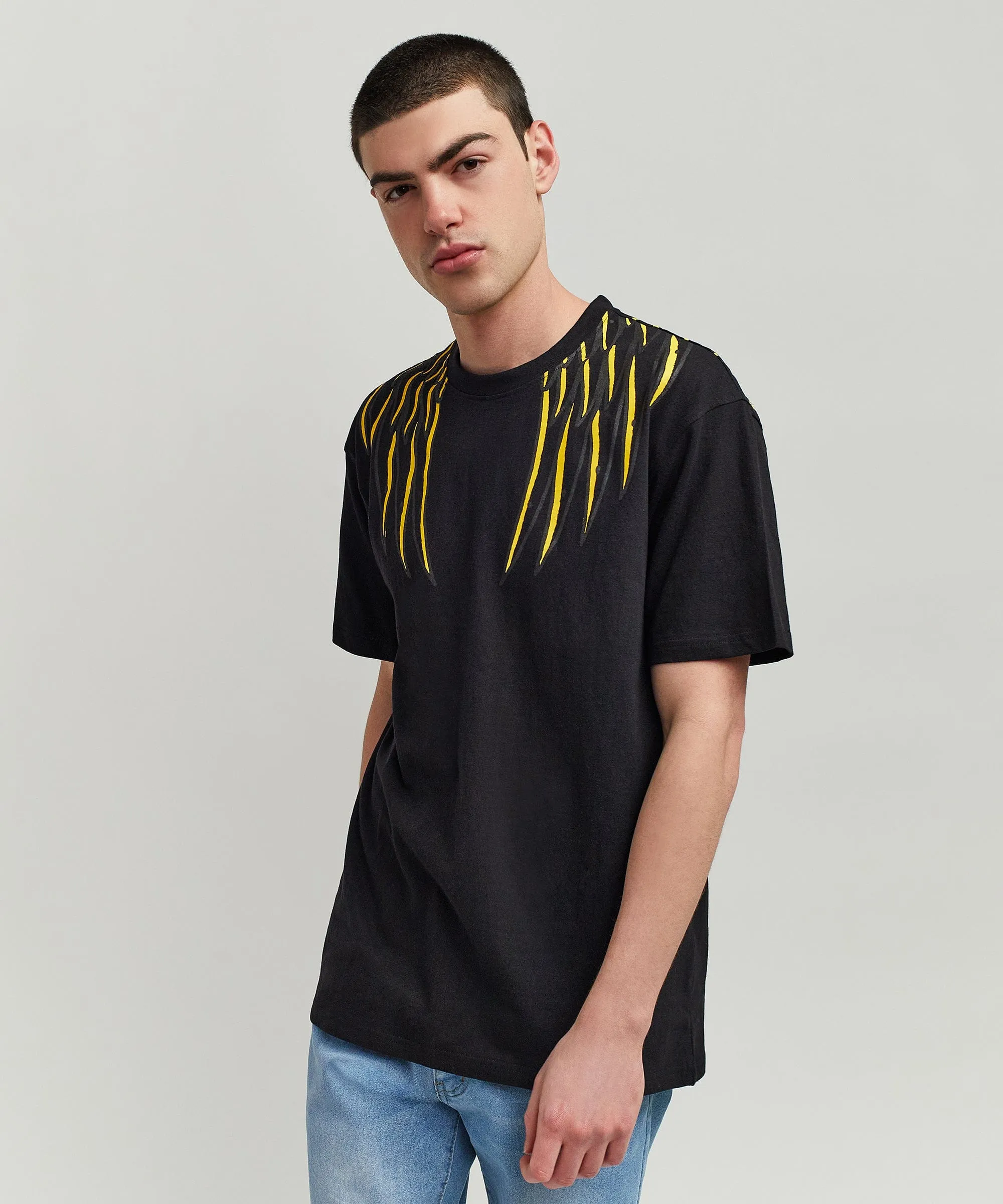 Phoenix Short Sleeve Graphic Print Tee - Black