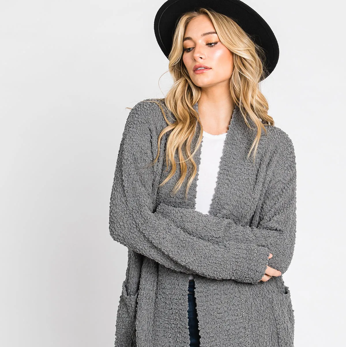 Popcorn Knit Snuggle Me Cardigan