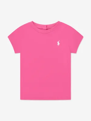 Ralph Lauren Baby Girls Logo T-Shirt in Pink