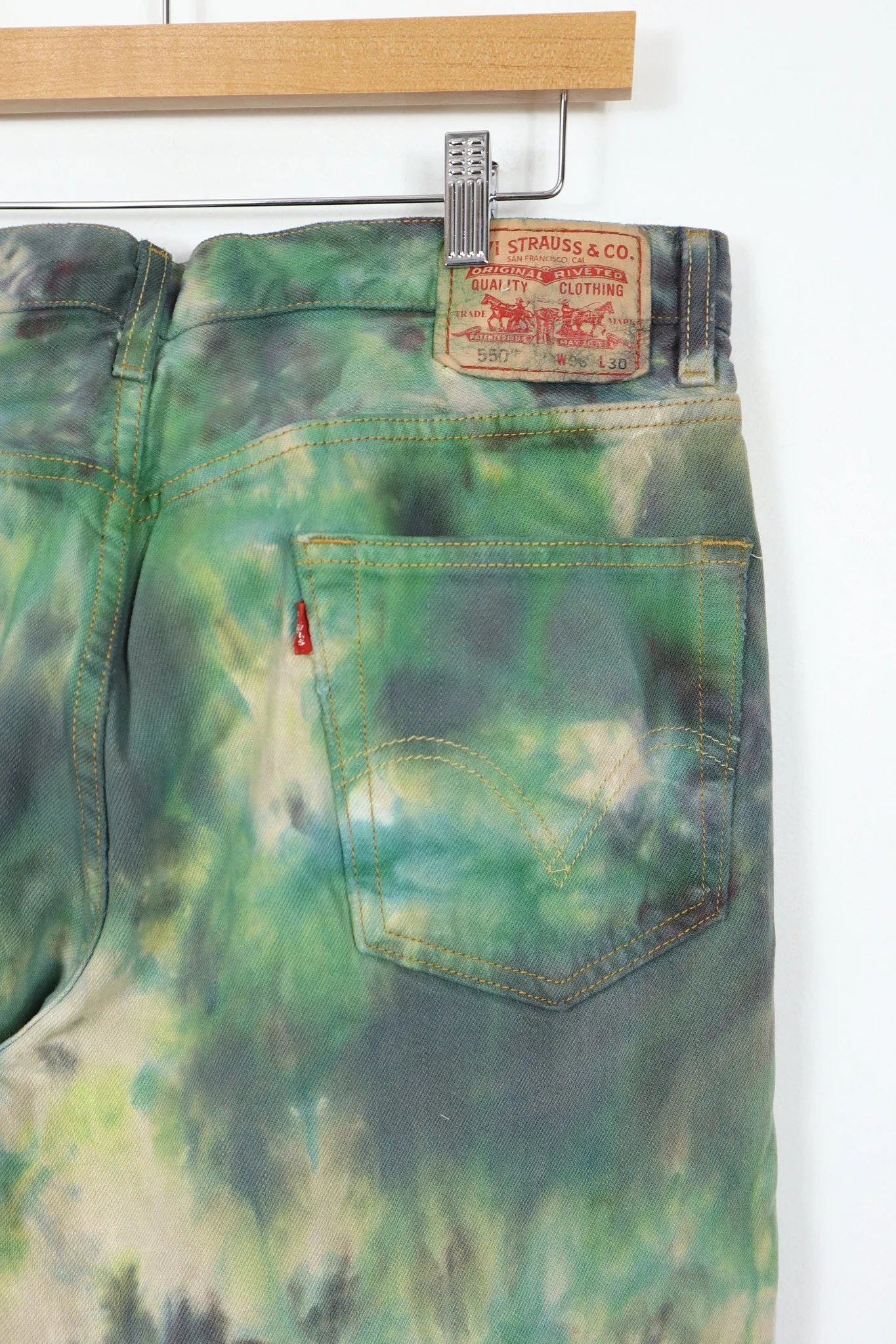 Reworked Levi's 550 Camo Dyed Jeans