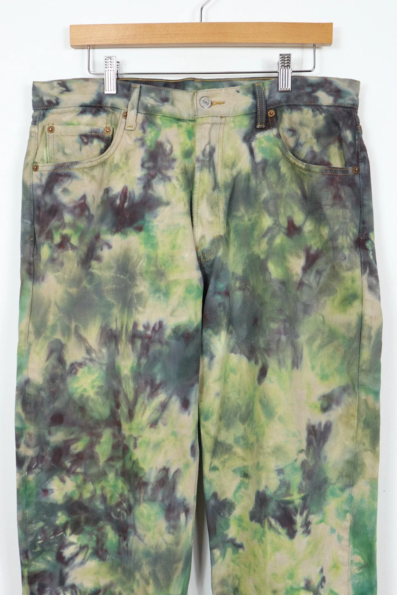 Reworked Levi's 550 Camo Dyed Jeans