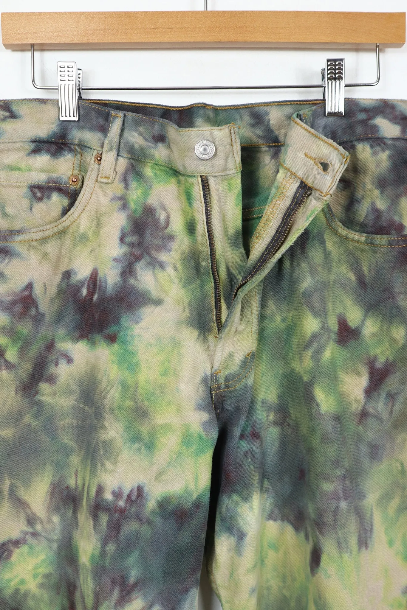 Reworked Levi's 550 Camo Dyed Jeans