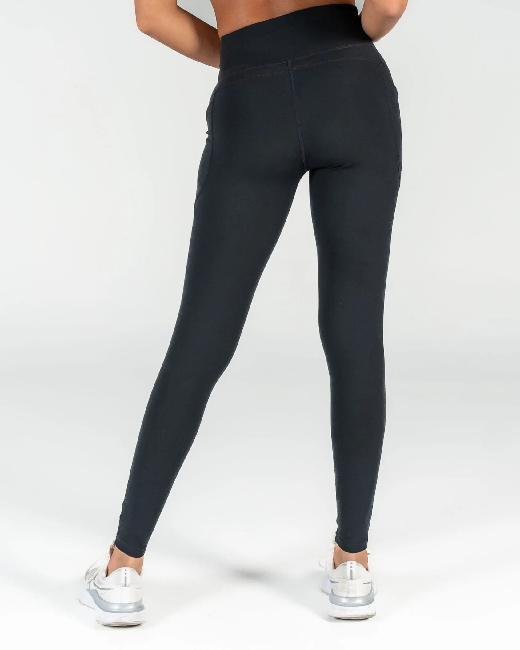 Skin Wrap Front Leggings - Black