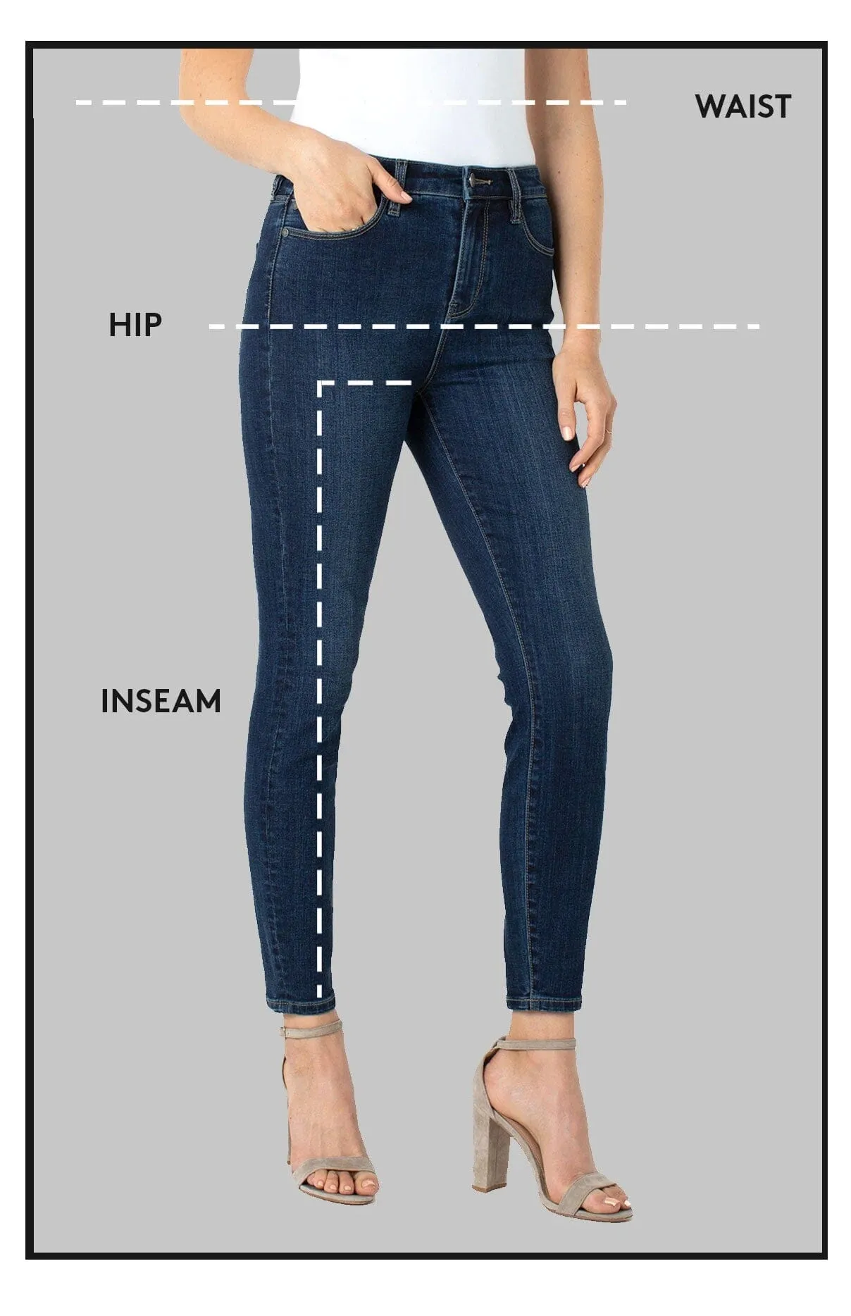 SKINNY PULL ON INDIGO GLIDER JEANS