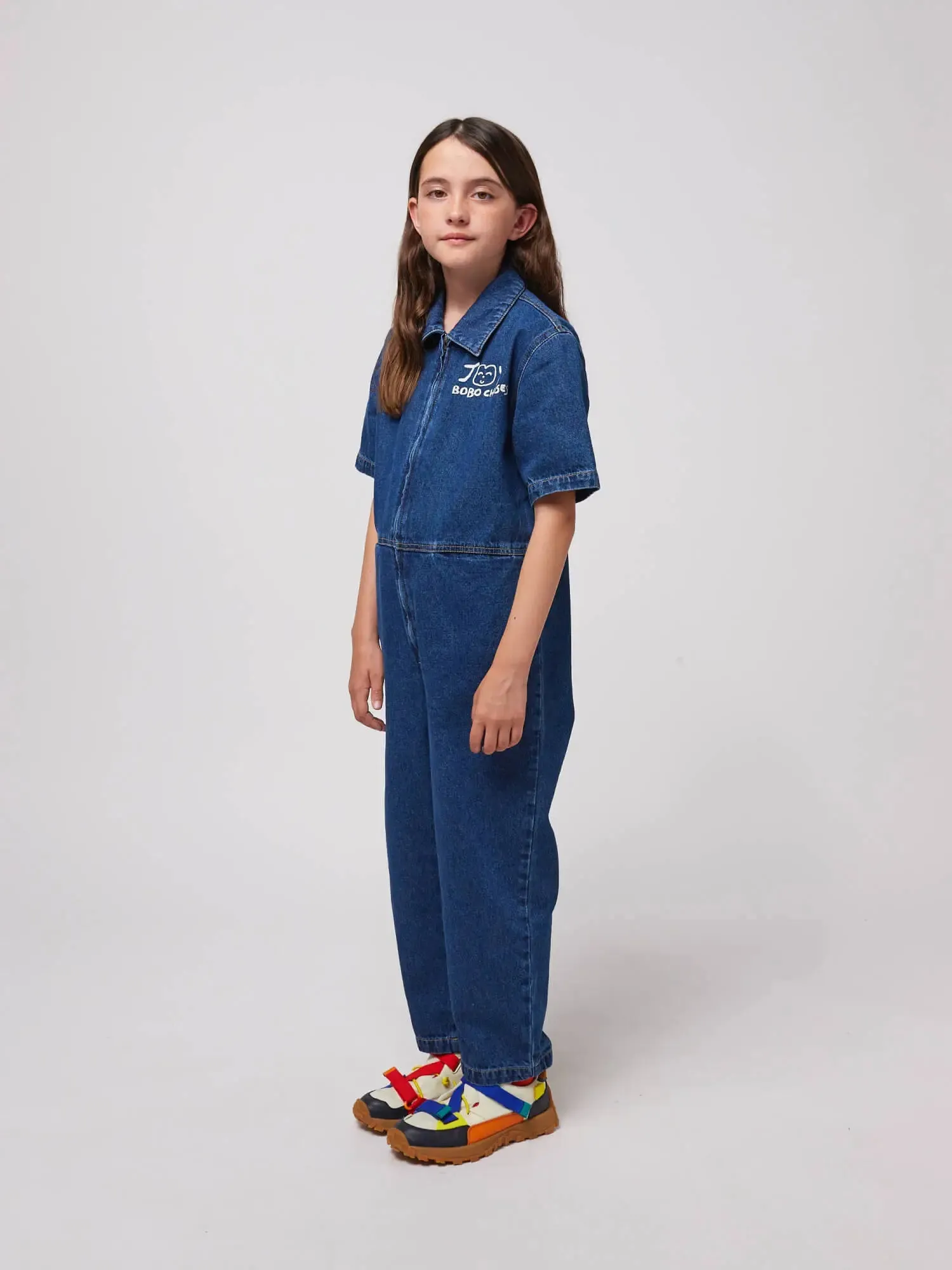 Smiling denim overall