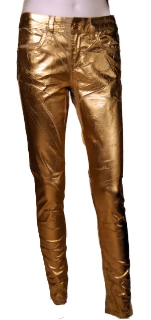 Sold Out Moto Gold Foil Jeans