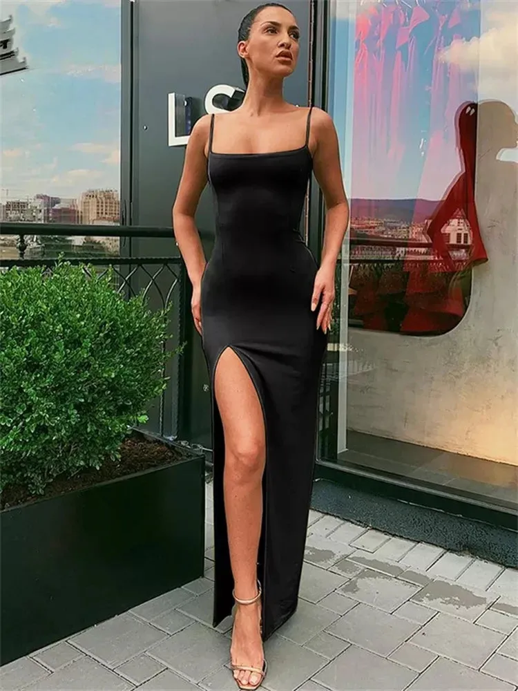 TastyHottie - Sexy Spaghetti Strap Bandage Slit Dress