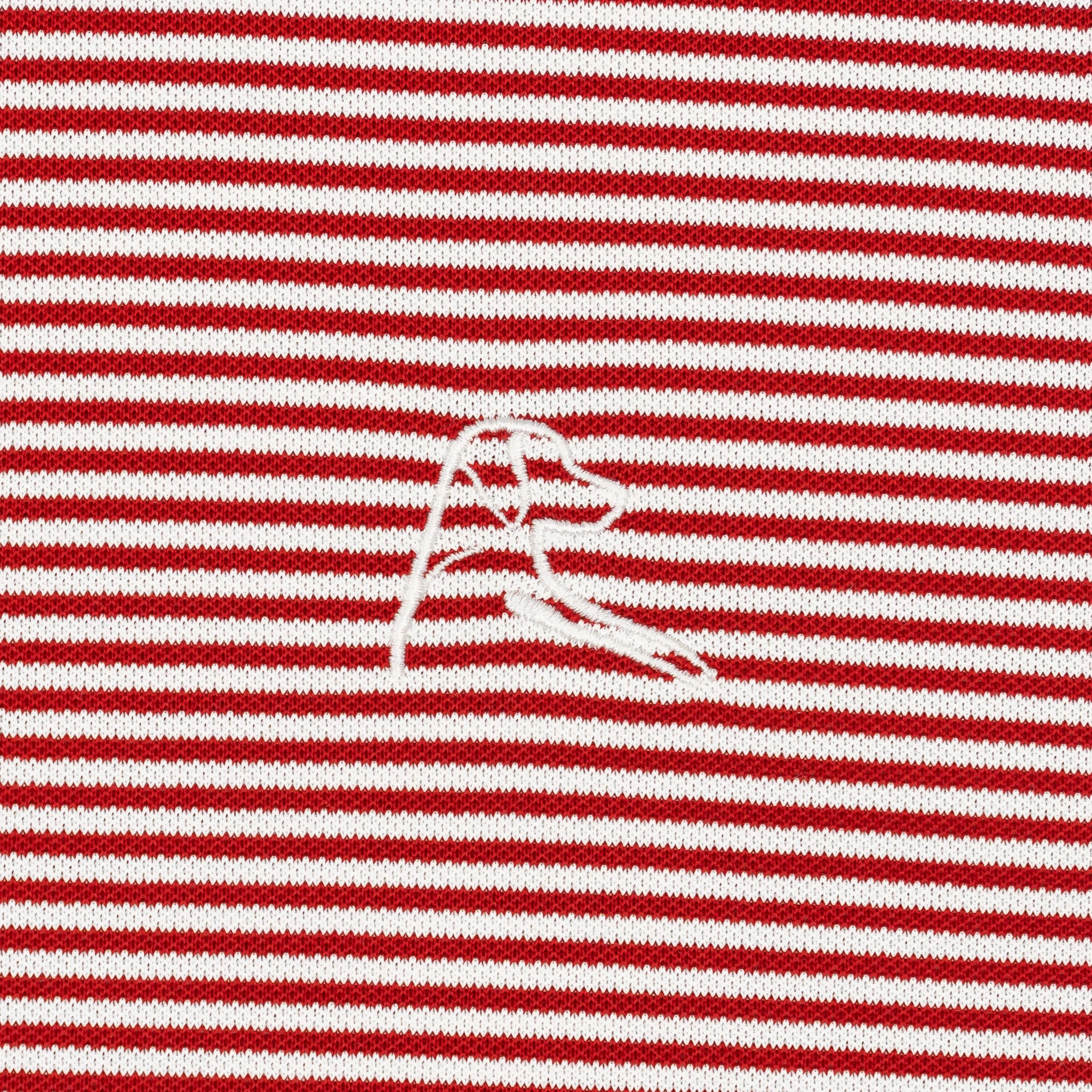 The Crispy Stripe Pique |  Performance Polo | The Crispy Stripe - Cardinal Red/White - Fleet Navy