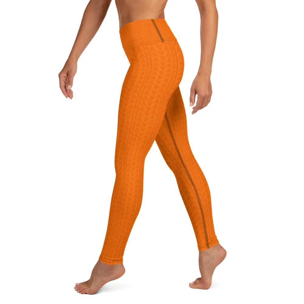 Tiger Orange High Waist Yoga Leggings