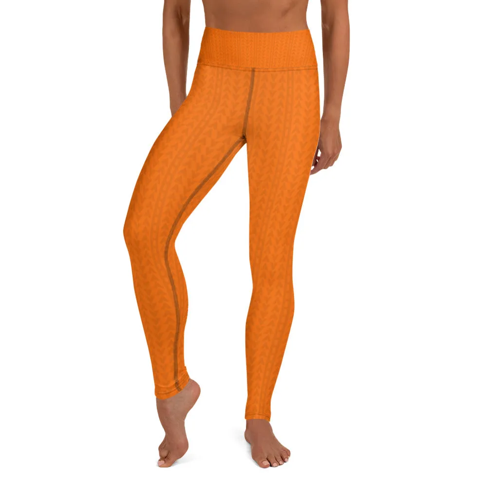 Tiger Orange High Waist Yoga Leggings