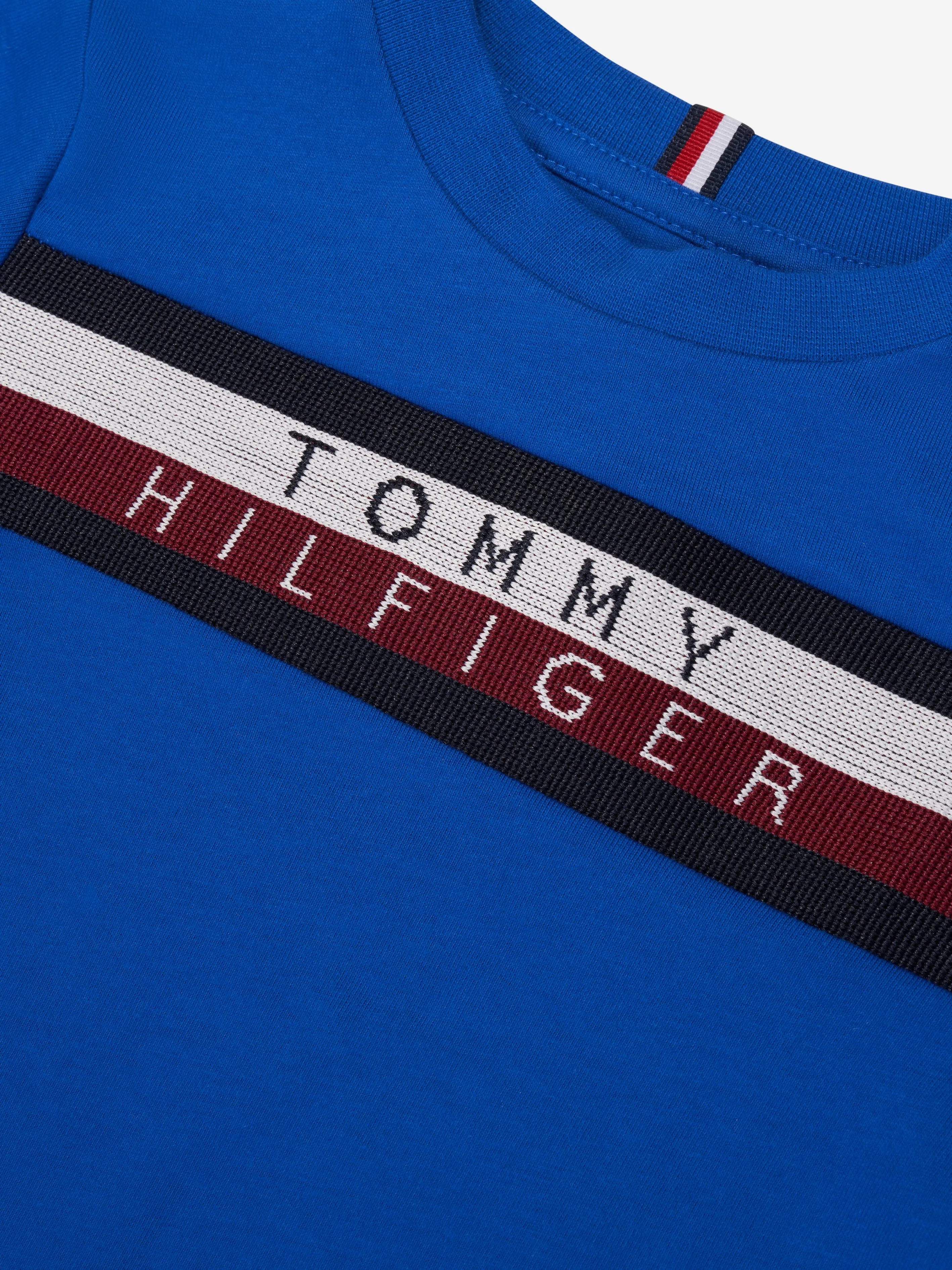 Tommy Hilfiger Boys Global Stripe T-Shirt in Blue