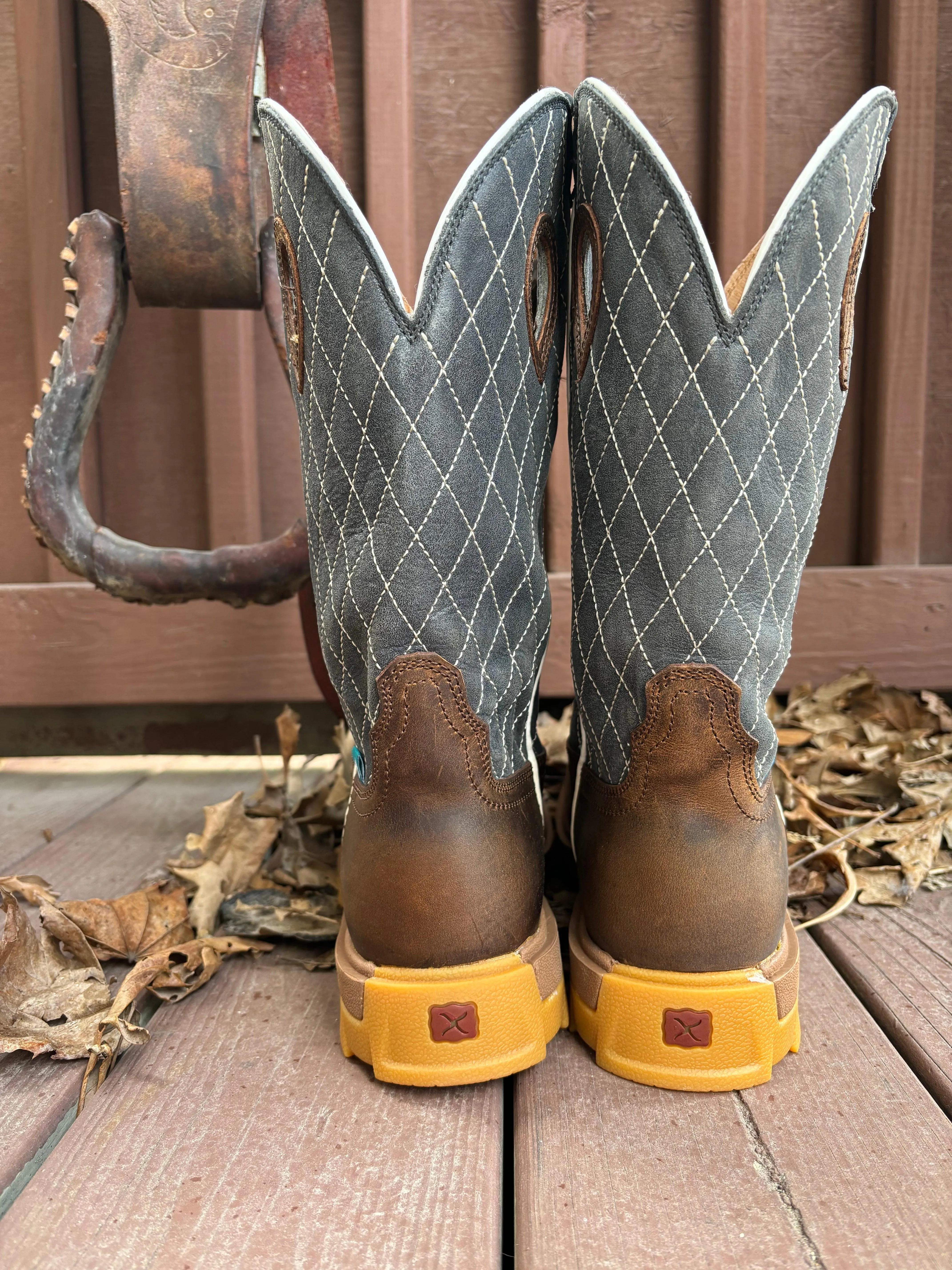 Twisted X Men's Bomber & Blue Waterproof Nano Toe Cowboy Work Boots MULNW02