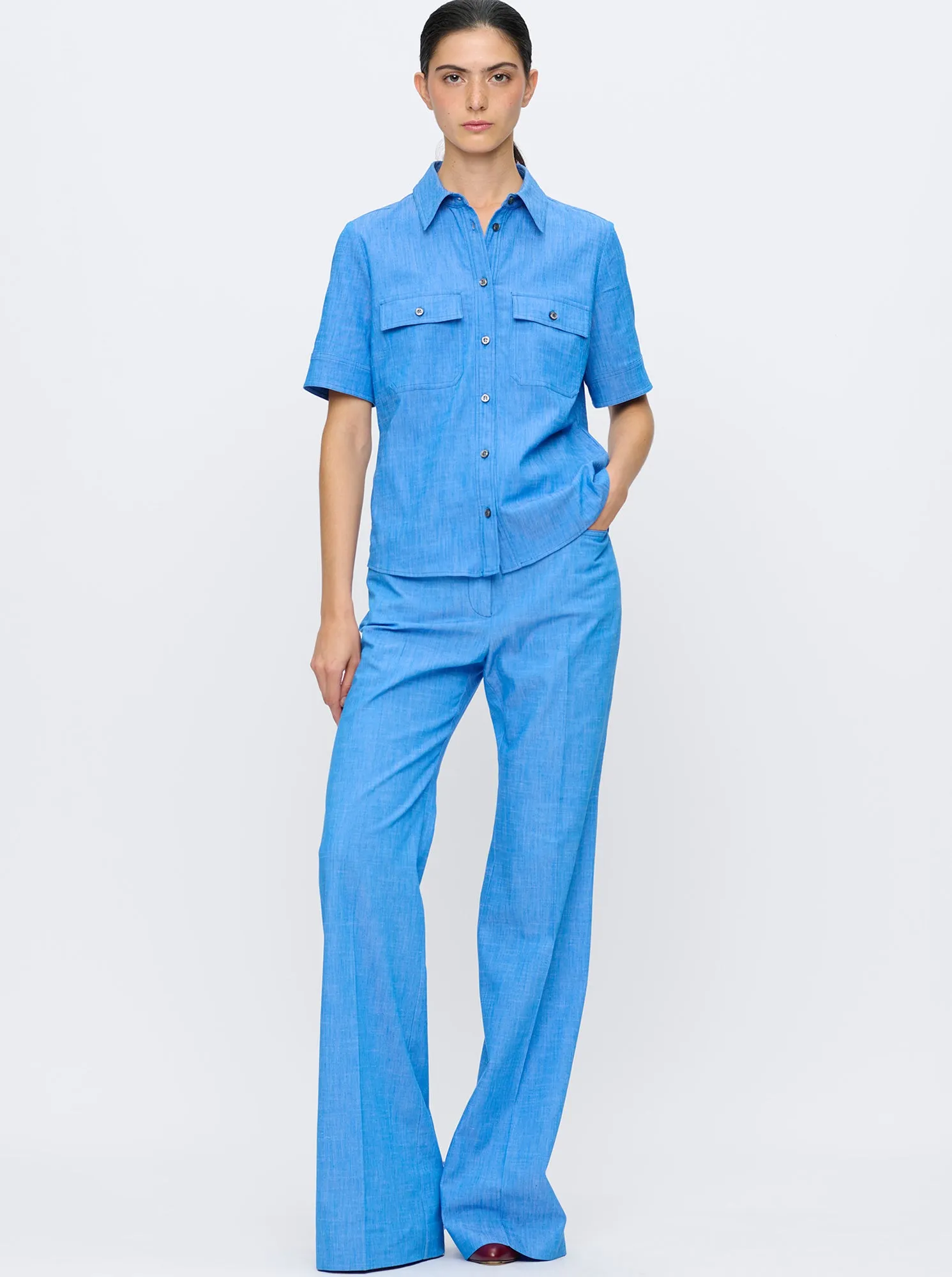 VESPER Stretch Denim Shirt Blue Indigo