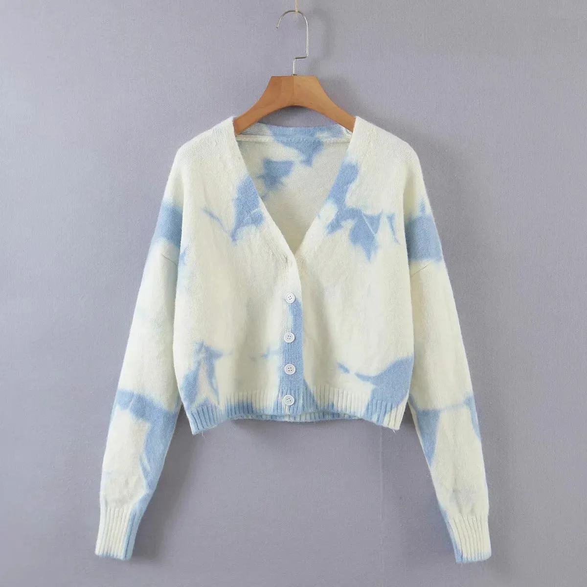 Wholesale Clothing Long Sleeve Tie Dye  Button Coat