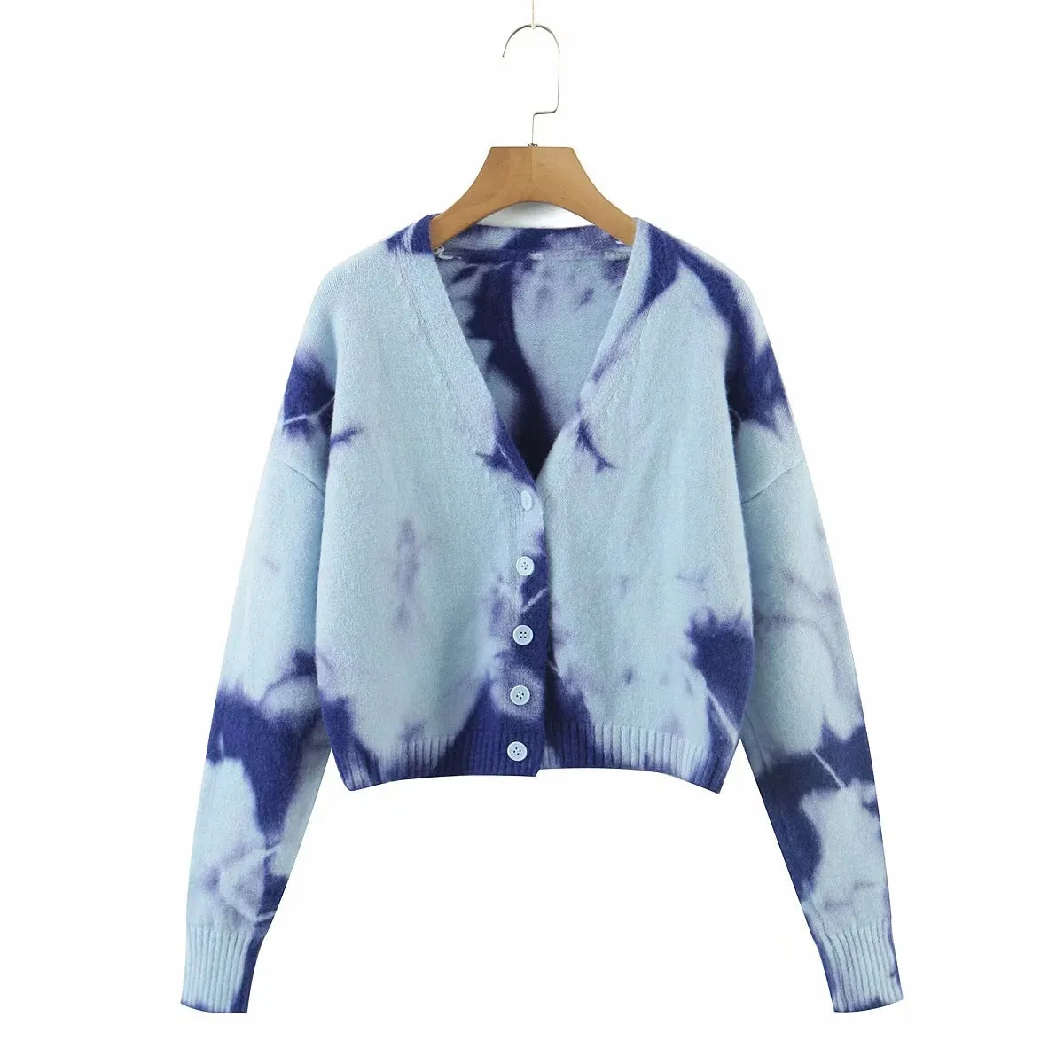 Wholesale Clothing Long Sleeve Tie Dye  Button Coat