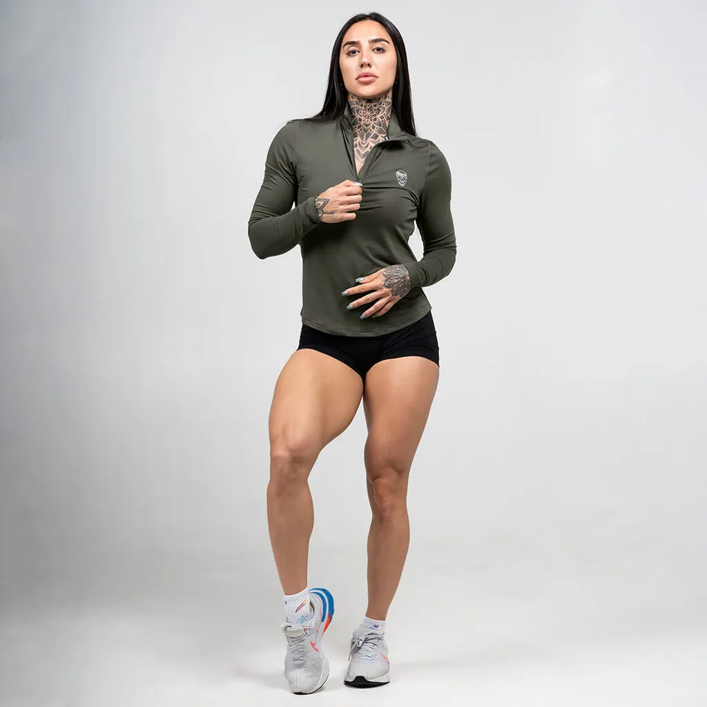 Women's Performance Quarter Zip - OD Green